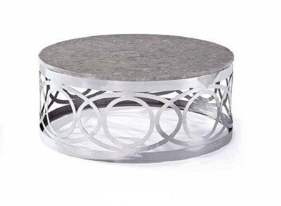 Round luxury designer coffee table sofa living room table side stainless steel